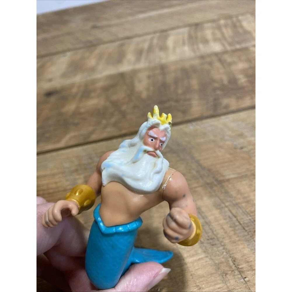 The Little Mermaid King Triton Eric Max Plastic Figurine Toy for Kids Disney VTG